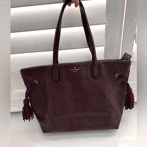 Kate spade leather tote- burgundy